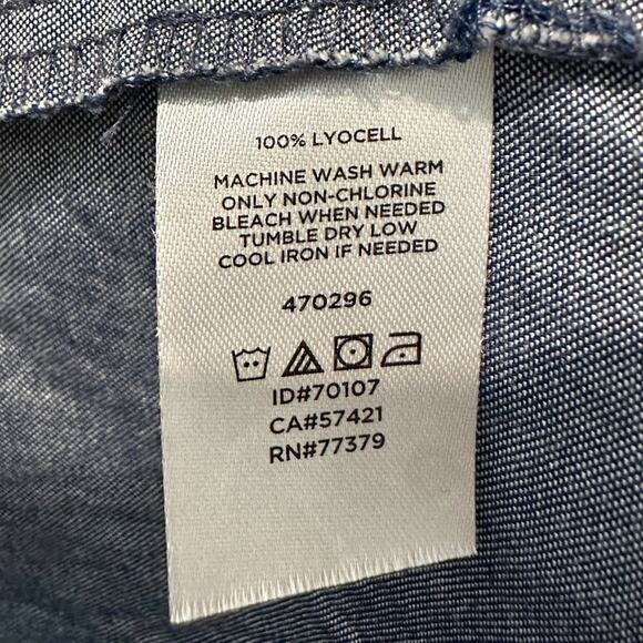 ANN TAYLOR FACTORY | Blue Lyocell Ruffle Sleeve Blouse Top | XL - Picture 7 of 7